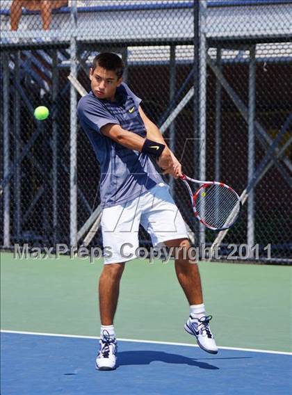 Thumbnail 3 in NYSPHSAA Boys Tennis Championships (Finals) photogallery.