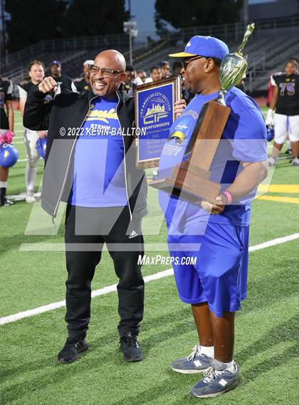 Thumbnail 2 in Crenshaw vs. Wilson (CIF LAC D3 Final) photogallery.