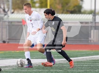 Thumbnail 2 in Queen Creek vs. Mountain View  (Coyote Classic Soccer Tournament) photogallery.