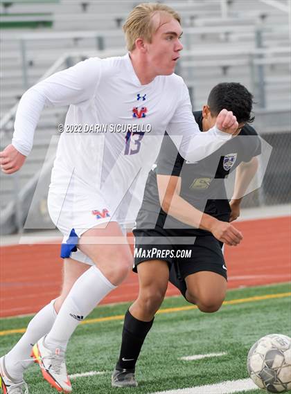 Thumbnail 2 in Queen Creek vs. Mountain View  (Coyote Classic Soccer Tournament) photogallery.