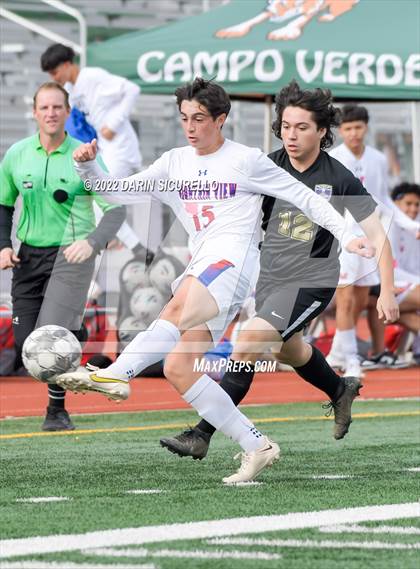 Thumbnail 2 in Queen Creek vs. Mountain View  (Coyote Classic Soccer Tournament) photogallery.