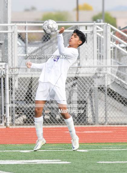 Thumbnail 2 in Queen Creek vs. Mountain View  (Coyote Classic Soccer Tournament) photogallery.