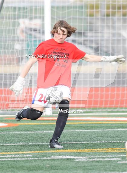 Thumbnail 2 in Queen Creek vs. Mountain View  (Coyote Classic Soccer Tournament) photogallery.