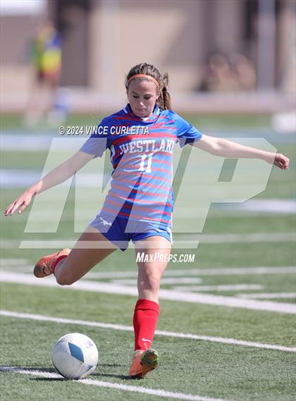 Thumbnail 2 in Harlingen vs. Westlake (UIL 6A Soccer Regional Semifinals) photogallery.