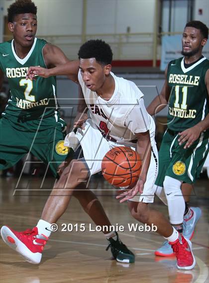 Thumbnail 2 in Roselle Catholic vs. Newark East Side (Hoop Group Tip-Off Showcase) photogallery.