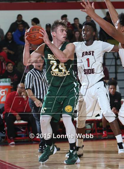Thumbnail 1 in Roselle Catholic vs. Newark East Side (Hoop Group Tip-Off Showcase) photogallery.