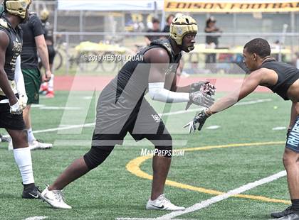 Thumbnail 3 in Rancho Cucamonga vs. Long Beach Poly (Battle at the Beach 7x7) photogallery.