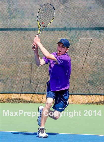 Thumbnail 2 in Oakland Tech v Pleasant Valley (CIF NorCal Regional Team Tennis Championships) photogallery.