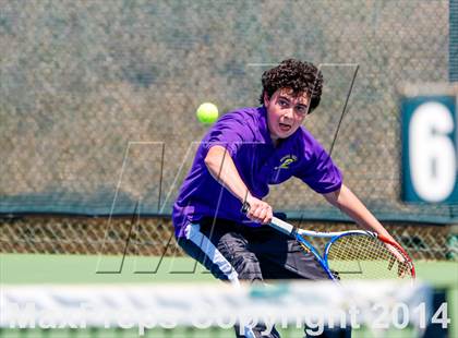 Thumbnail 2 in Oakland Tech v Pleasant Valley (CIF NorCal Regional Team Tennis Championships) photogallery.