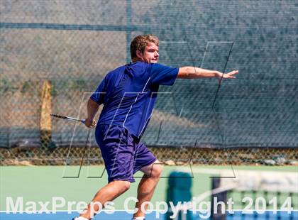 Thumbnail 3 in Oakland Tech v Pleasant Valley (CIF NorCal Regional Team Tennis Championships) photogallery.