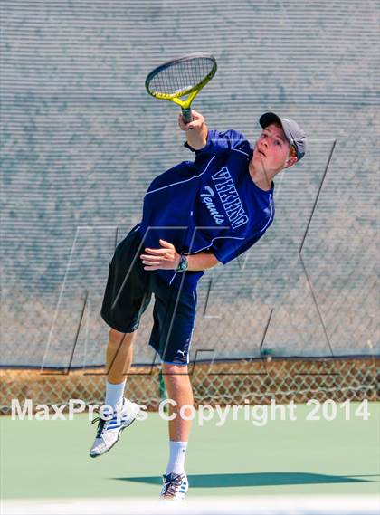 Thumbnail 1 in Oakland Tech v Pleasant Valley (CIF NorCal Regional Team Tennis Championships) photogallery.