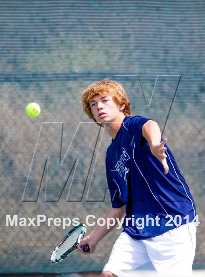 Thumbnail 2 in Oakland Tech v Pleasant Valley (CIF NorCal Regional Team Tennis Championships) photogallery.