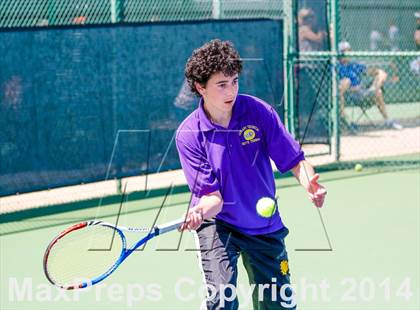 Thumbnail 3 in Oakland Tech v Pleasant Valley (CIF NorCal Regional Team Tennis Championships) photogallery.