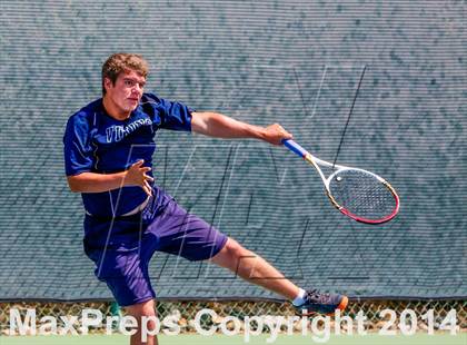 Thumbnail 2 in Oakland Tech v Pleasant Valley (CIF NorCal Regional Team Tennis Championships) photogallery.