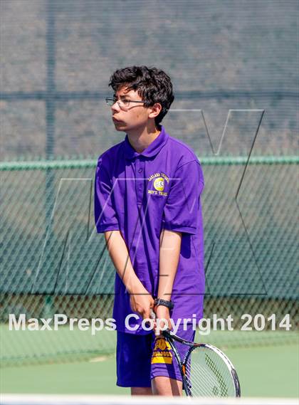 Thumbnail 2 in Oakland Tech v Pleasant Valley (CIF NorCal Regional Team Tennis Championships) photogallery.