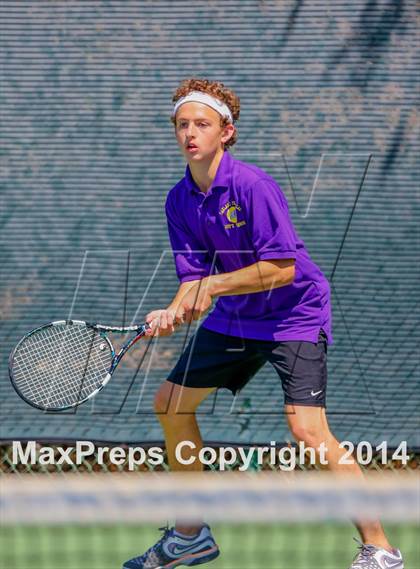 Thumbnail 1 in Oakland Tech v Pleasant Valley (CIF NorCal Regional Team Tennis Championships) photogallery.