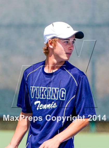 Thumbnail 2 in Oakland Tech v Pleasant Valley (CIF NorCal Regional Team Tennis Championships) photogallery.