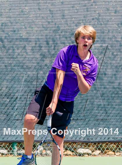 Thumbnail 3 in Oakland Tech v Pleasant Valley (CIF NorCal Regional Team Tennis Championships) photogallery.