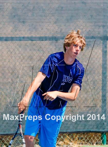 Thumbnail 2 in Oakland Tech v Pleasant Valley (CIF NorCal Regional Team Tennis Championships) photogallery.