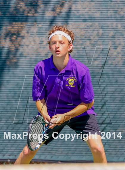Thumbnail 2 in Oakland Tech v Pleasant Valley (CIF NorCal Regional Team Tennis Championships) photogallery.