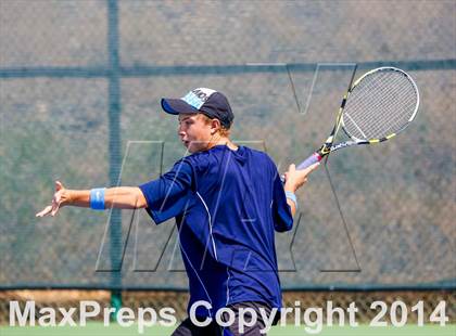 Thumbnail 2 in Oakland Tech v Pleasant Valley (CIF NorCal Regional Team Tennis Championships) photogallery.