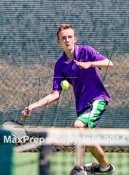 Thumbnail 2 in Oakland Tech v Pleasant Valley (CIF NorCal Regional Team Tennis Championships) photogallery.