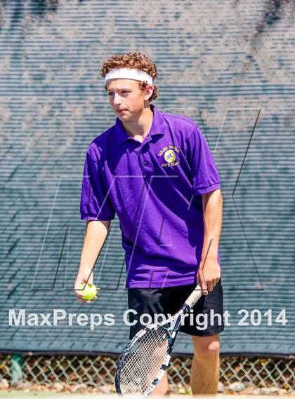 Thumbnail 3 in Oakland Tech v Pleasant Valley (CIF NorCal Regional Team Tennis Championships) photogallery.