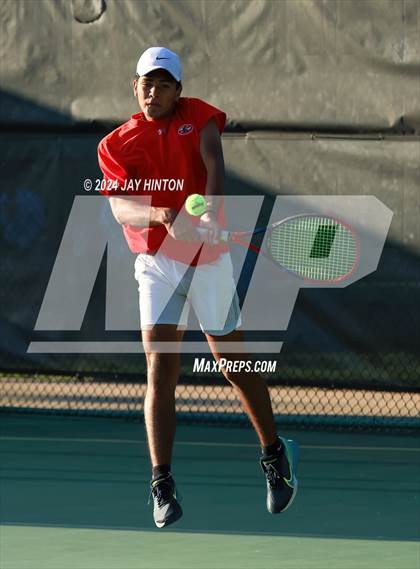 Thumbnail 1 in Sharyland vs Wylie (UIL 5A Tennis Semifinals) photogallery.