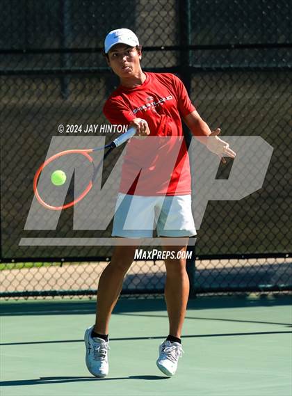 Thumbnail 3 in Sharyland vs Wylie (UIL 5A Tennis Semifinals) photogallery.
