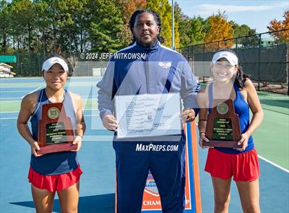 Thumbnail 2 in NCHSAA 3A Tennis Doubles Final photogallery.