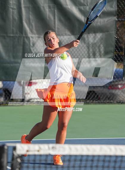 Thumbnail 3 in NCHSAA 3A Tennis Doubles Final photogallery.