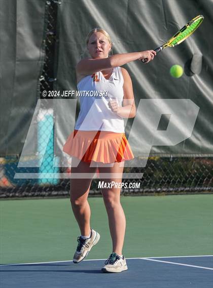 Thumbnail 2 in NCHSAA 3A Tennis Doubles Final photogallery.