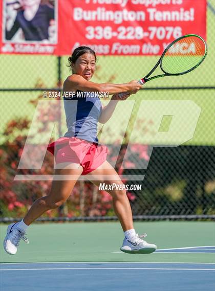Thumbnail 1 in NCHSAA 3A Tennis Doubles Final photogallery.