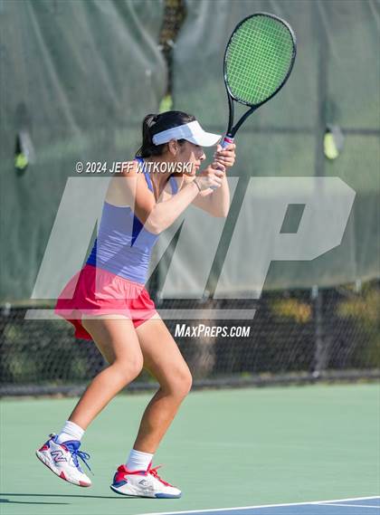 Thumbnail 2 in NCHSAA 3A Tennis Doubles Final photogallery.
