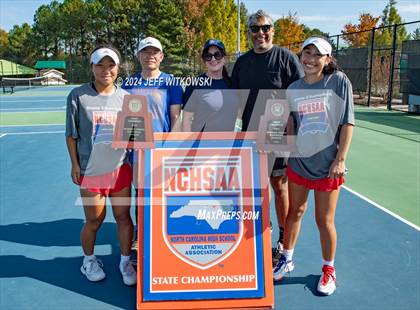 Thumbnail 1 in NCHSAA 3A Tennis Doubles Final photogallery.