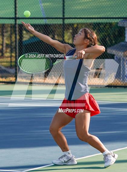 Thumbnail 3 in NCHSAA 3A Tennis Doubles Final photogallery.