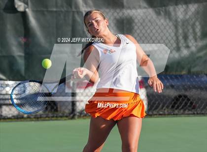 Thumbnail 1 in NCHSAA 3A Tennis Doubles Final photogallery.