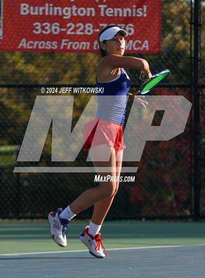 Thumbnail 1 in NCHSAA 3A Tennis Doubles Final photogallery.