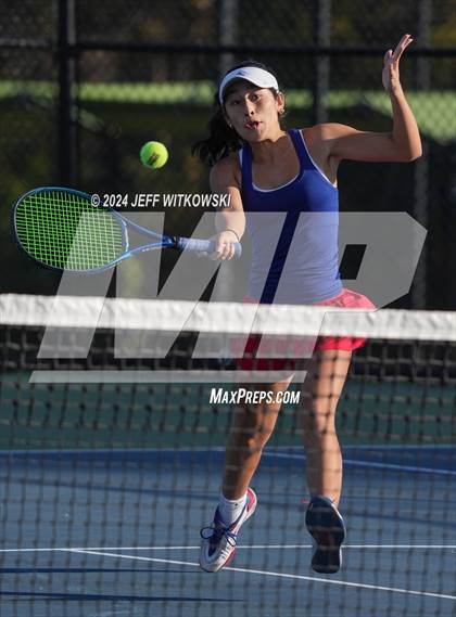 Thumbnail 3 in NCHSAA 3A Tennis Doubles Final photogallery.