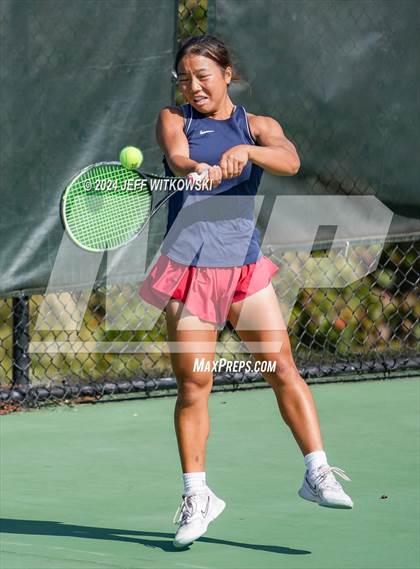 Thumbnail 1 in NCHSAA 3A Tennis Doubles Final photogallery.
