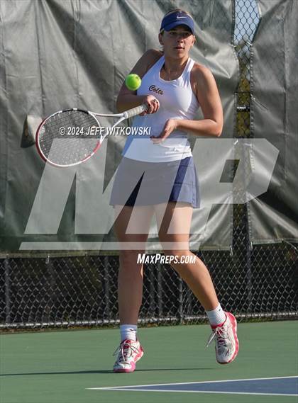 Thumbnail 3 in NCHSAA 3A Tennis Doubles Final photogallery.