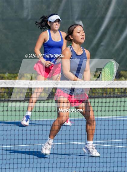 Thumbnail 1 in NCHSAA 3A Tennis Doubles Final photogallery.