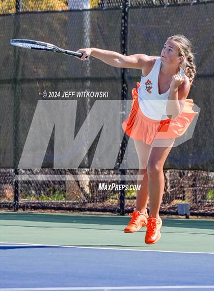Thumbnail 1 in NCHSAA 3A Tennis Doubles Final photogallery.