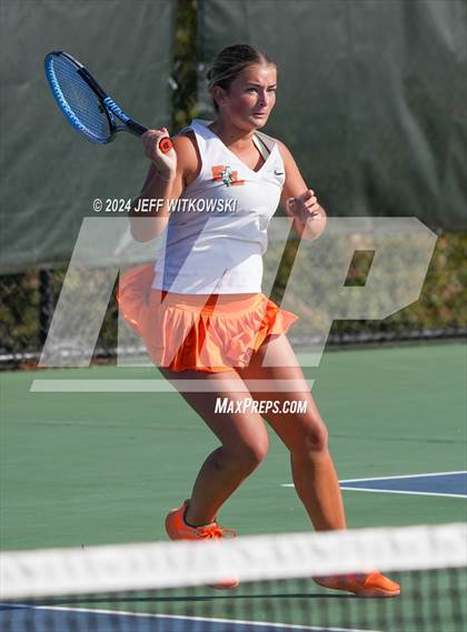 Thumbnail 2 in NCHSAA 3A Tennis Doubles Final photogallery.