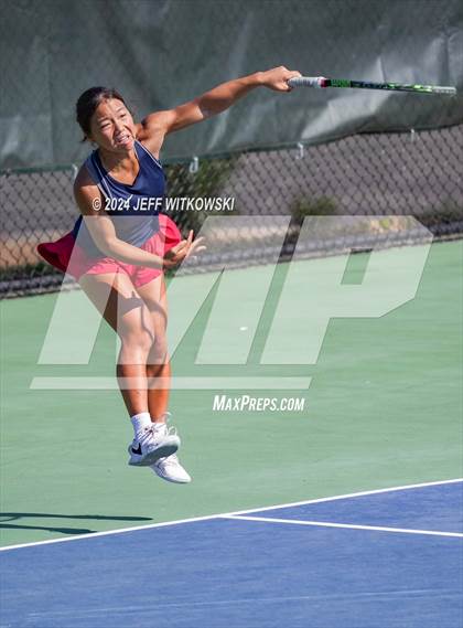 Thumbnail 2 in NCHSAA 3A Tennis Doubles Final photogallery.