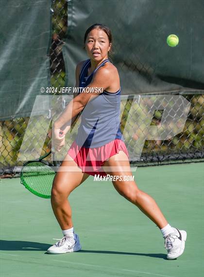 Thumbnail 3 in NCHSAA 3A Tennis Doubles Final photogallery.