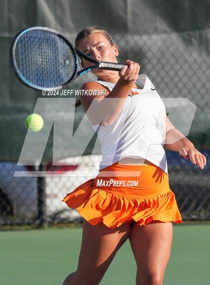 Thumbnail 2 in NCHSAA 3A Tennis Doubles Final photogallery.