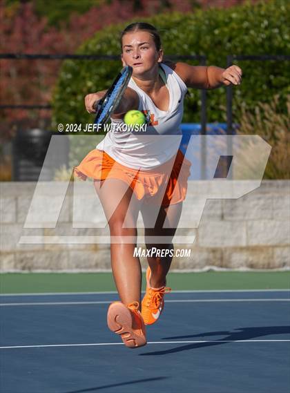 Thumbnail 1 in NCHSAA 3A Tennis Doubles Final photogallery.