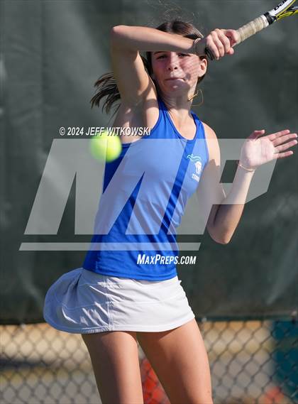 Thumbnail 3 in NCHSAA 3A Tennis Doubles Final photogallery.
