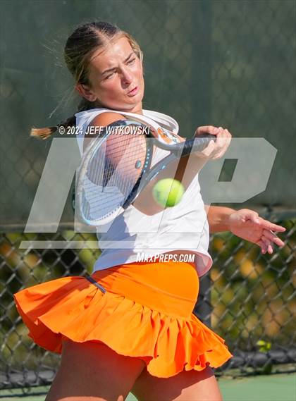 Thumbnail 1 in NCHSAA 3A Tennis Doubles Final photogallery.